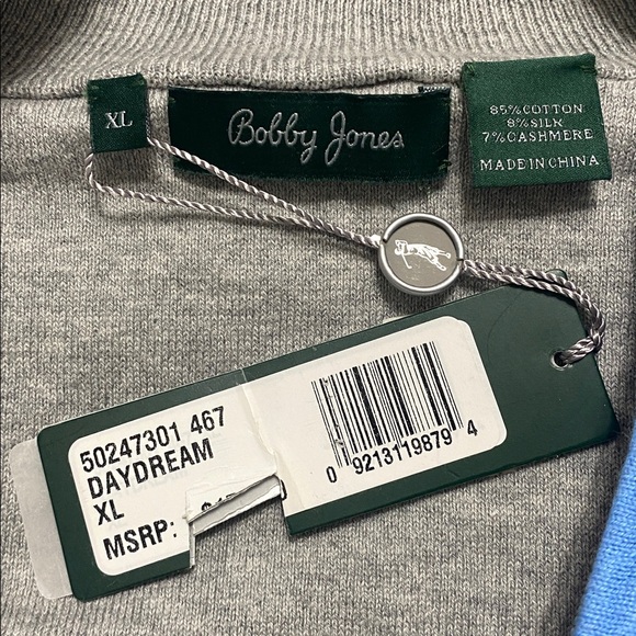 NWT BOBBY JONES Blue Zip-Up Vest - Picture 3 of 3